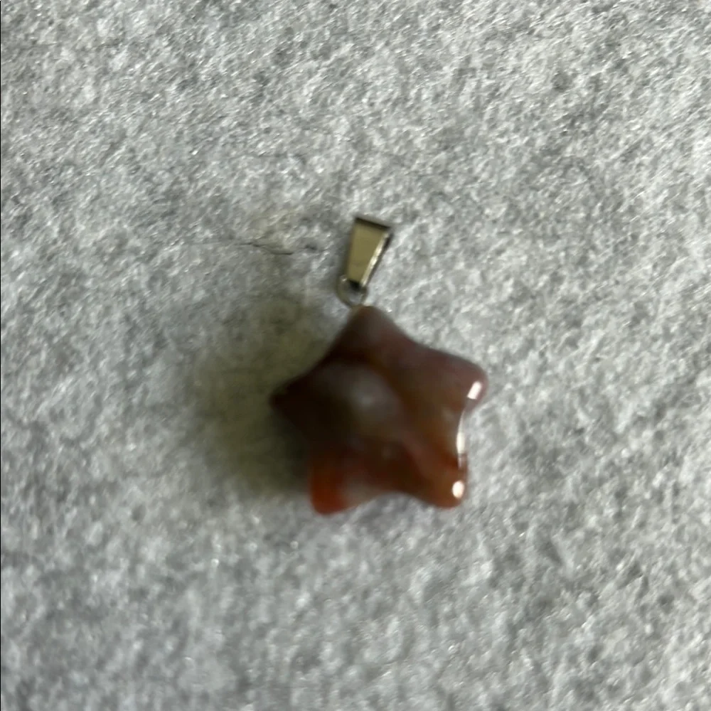 Mookaite Jasper Brown And White Star Glass Pendant